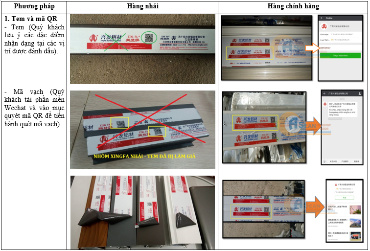 Phân biệt nhôm Xingfa Quảng Đông chính hãng