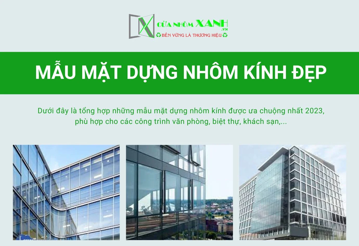 35+ mẫu mặt dựng nhôm kính đẹp nhất 2026