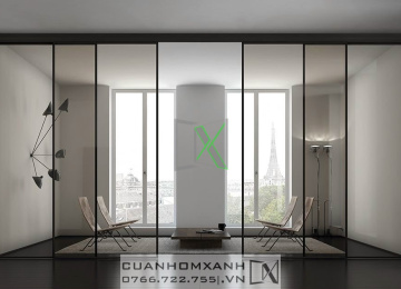 Cửa Nhôm Slim Lùa Giảm Chấn