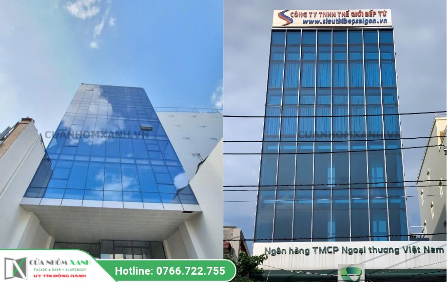 Các công trình mặt dựng nhôm kính hệ Stick