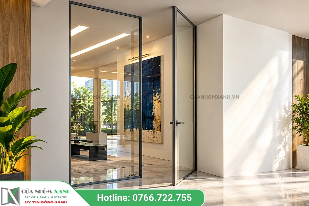 Cửa Đi Mở Quay Khung Slim Nhôm Romadio