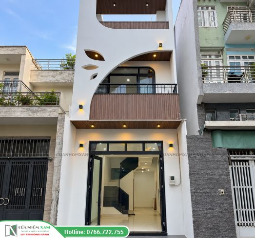 Cửa Nhôm Xanh Thi Công Hạng Mục Nhôm Kính Cho Căn Nhà Phố Của Anh Tuấn Tại Quận Tân Phú (1)