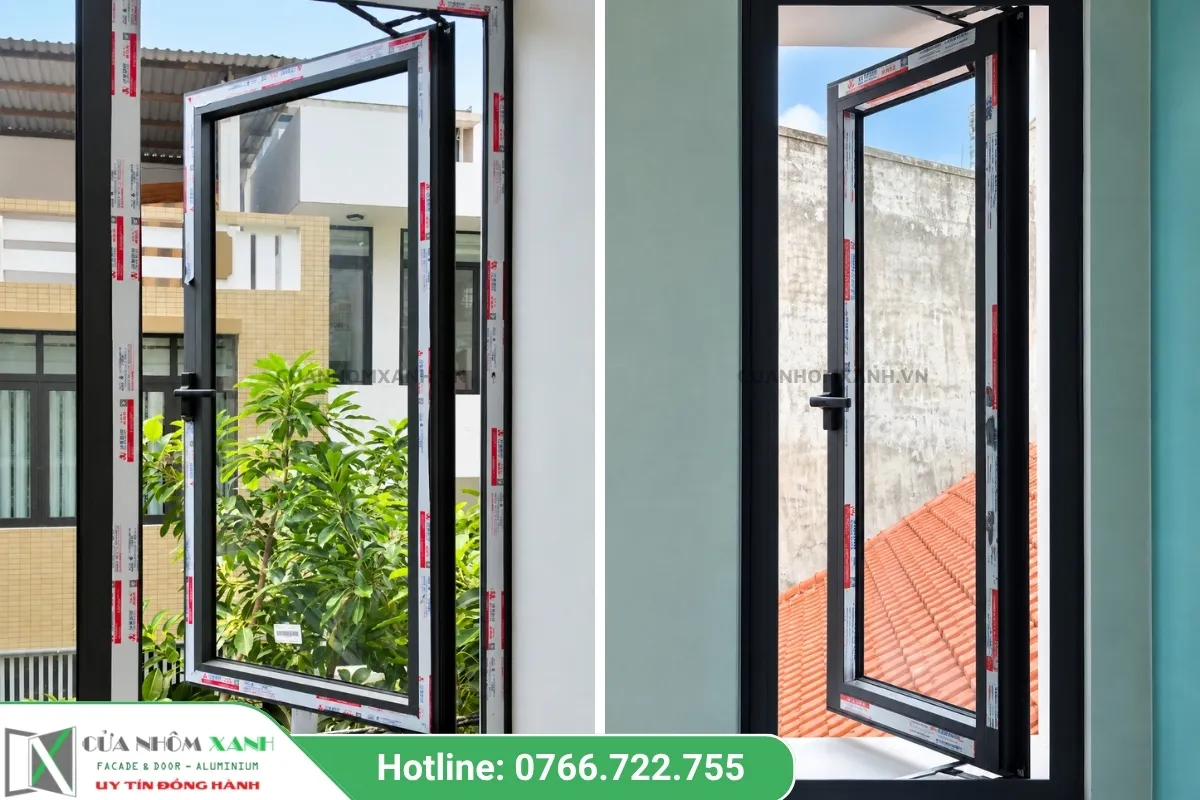 Cửa Sổ Mở Quay Nhôm Kính Cách Âm Cách Nhiệt
