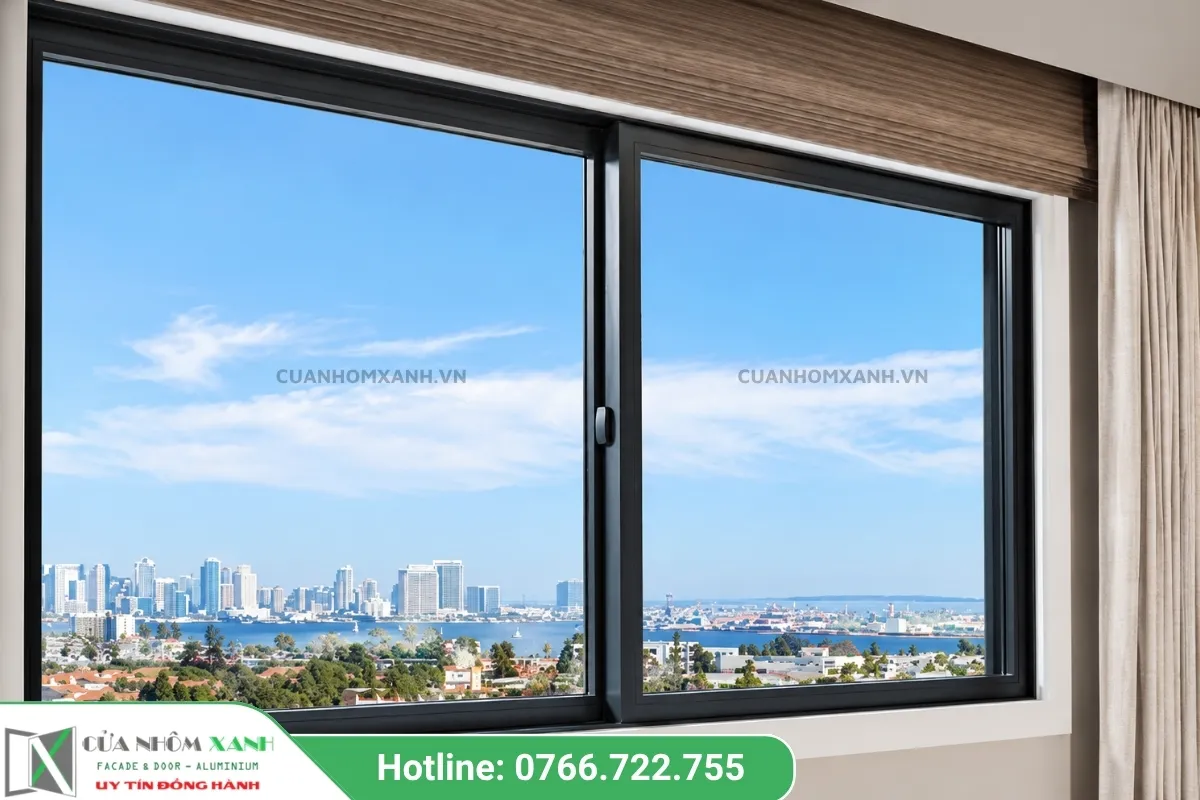 Cửa đi Lùa Nhôm Kính Màu Ghi Cao Cấp Kết Nối Không Gian Phòng Ngủ Và Tủ đồ