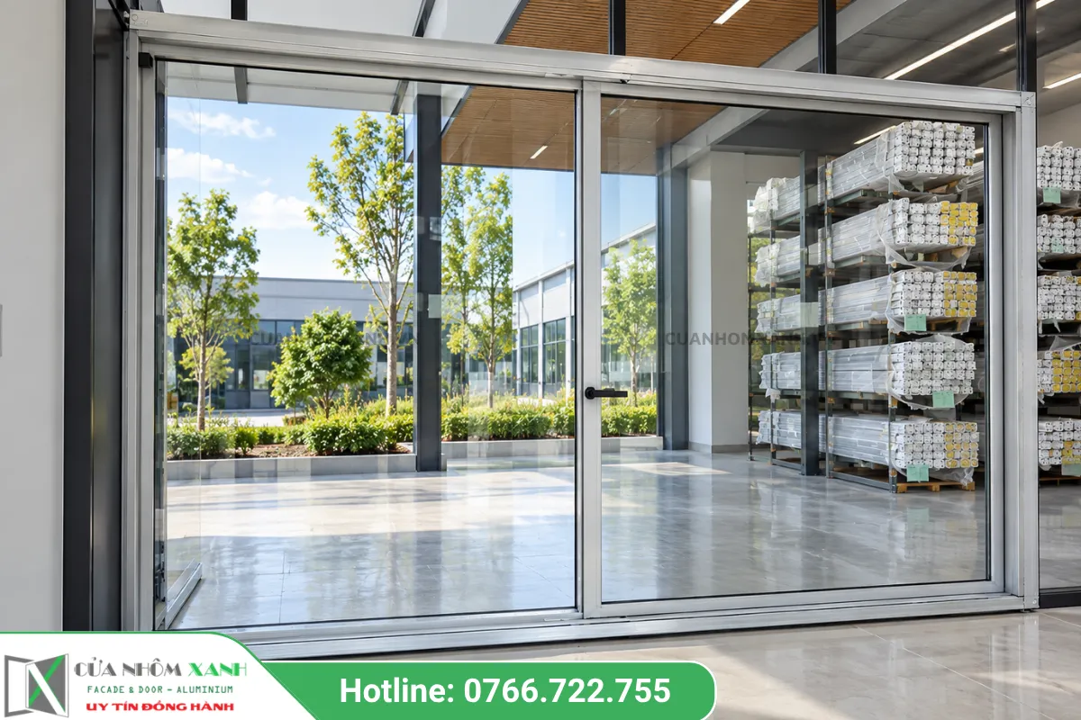 Mẫu Cửa Đi Mở Trượt Alvero Khổ Lớn Hiện Đại