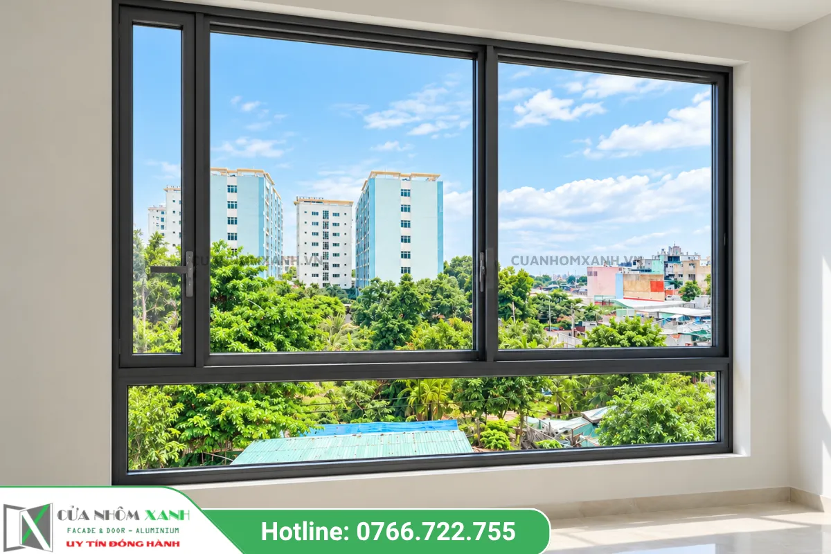 Mẫu Cửa Sổ Kính Lớn Tầm Nhìn Trọn Vẹn Cảnh Quan