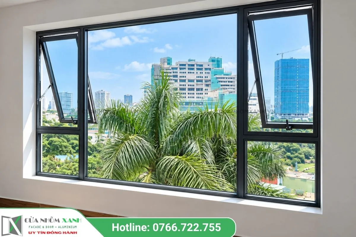 Mẫu Cửa Sổ Mở Hất Cỡ Lớn View Thành Phố