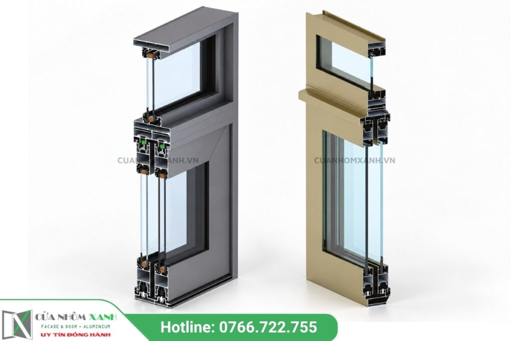 Cửa nhôm nam sung hệ lux A cao cấp