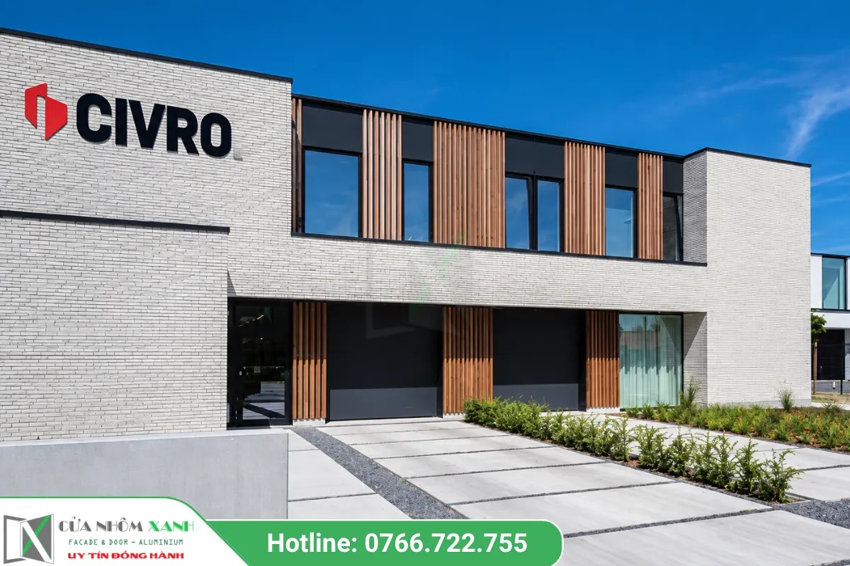 : Công Trình Kiến Trúc Hiện Đại Lắp Đặt Cửa Nhôm Civro