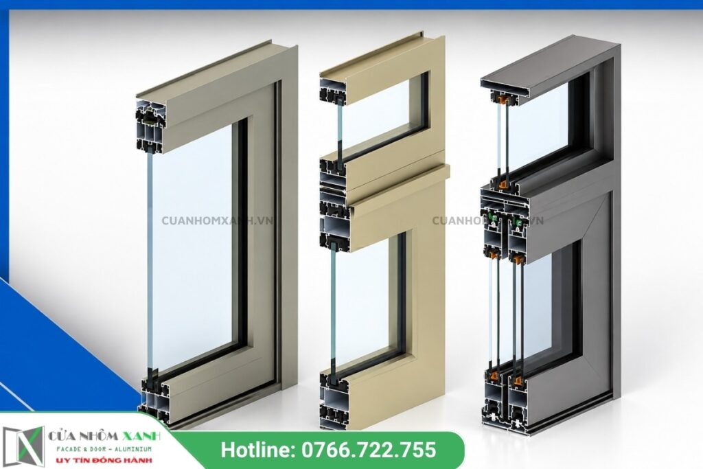 Cửa nhôm nam sung hệ lux A cao cấp