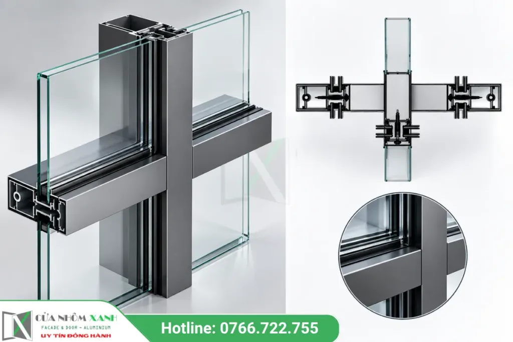 Mặt dựng nhôm Civro hệ ACW120
