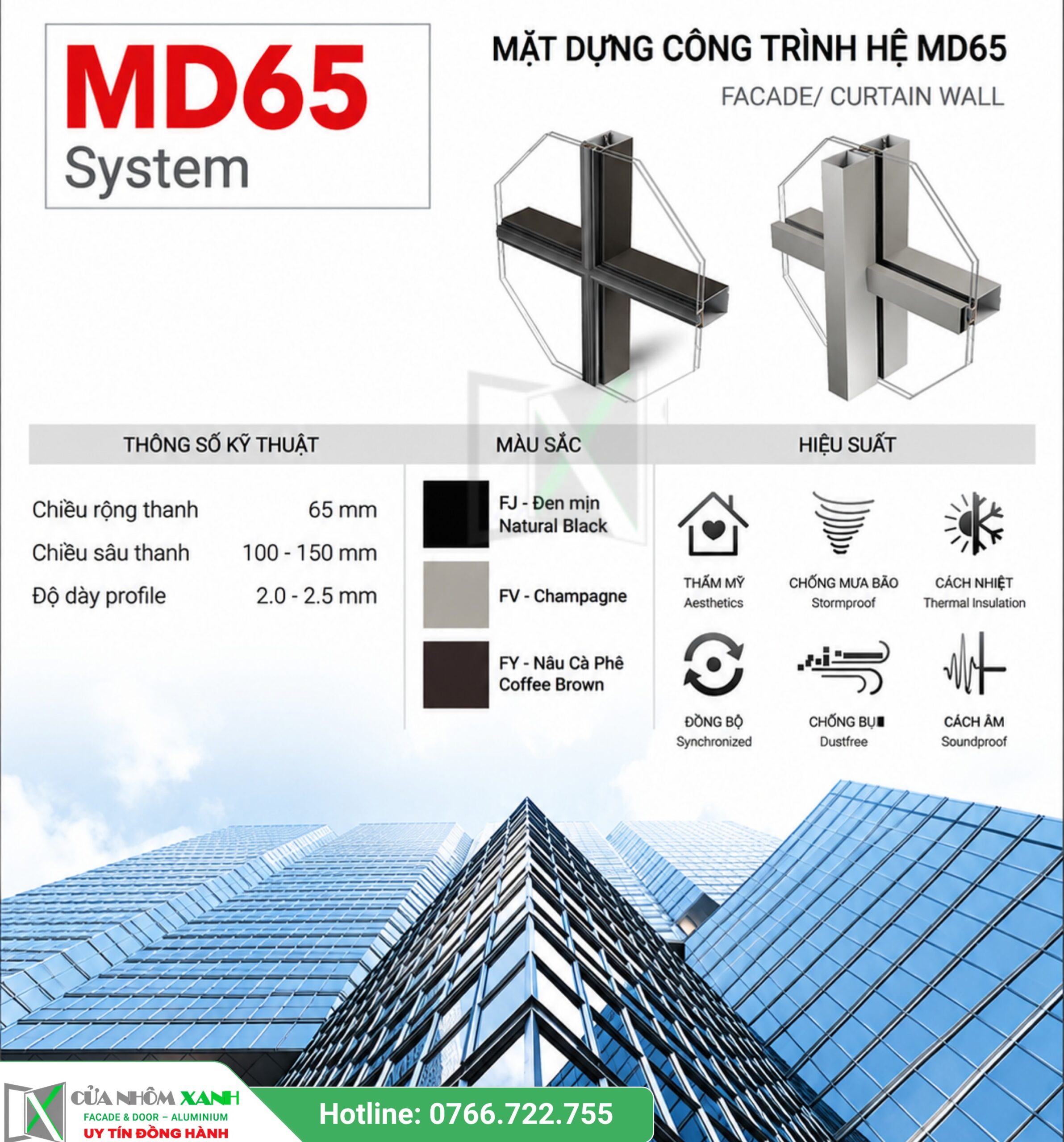 Bản Vẽ Lắp Ghép Chi Tiết Mặt Dựng Nhôm Maxpro Hệ Md65