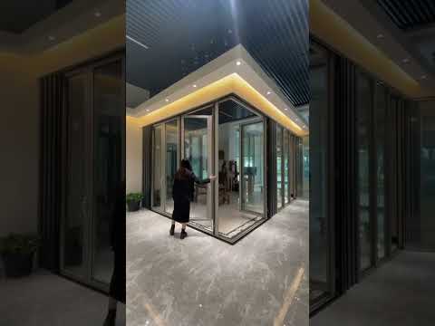 Cửa Nhôm Xếp Trượt ẩn Bản Lề Chốt Tự động