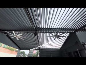 Hệ Thống Mái Lam Nhôm Xoay Che Mưa Chắn Nắng Tự động