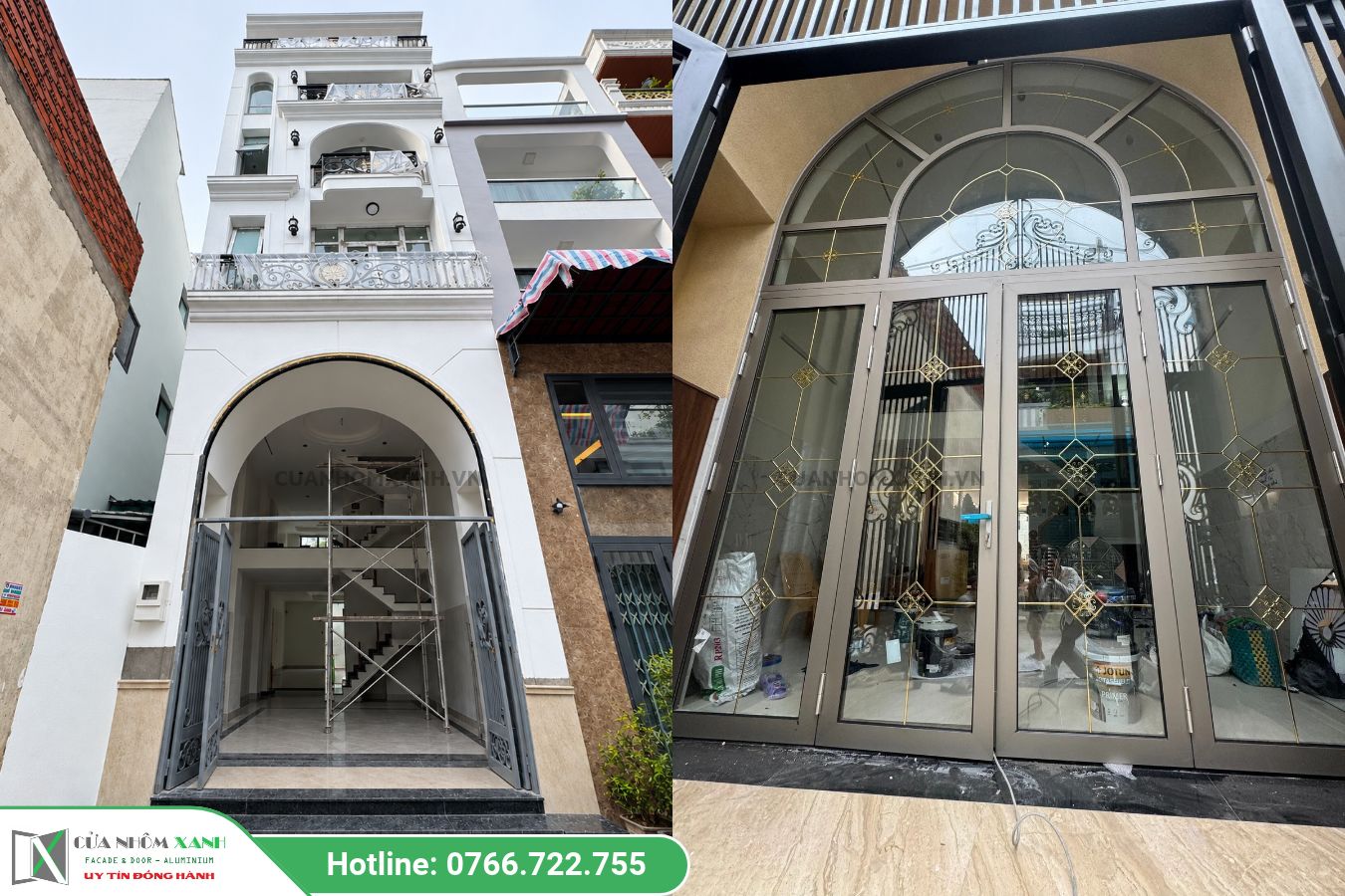 Mẫu Cửa Nhôm Maxpro Uốn Vòm Cho Nhà Phố Hiện đại