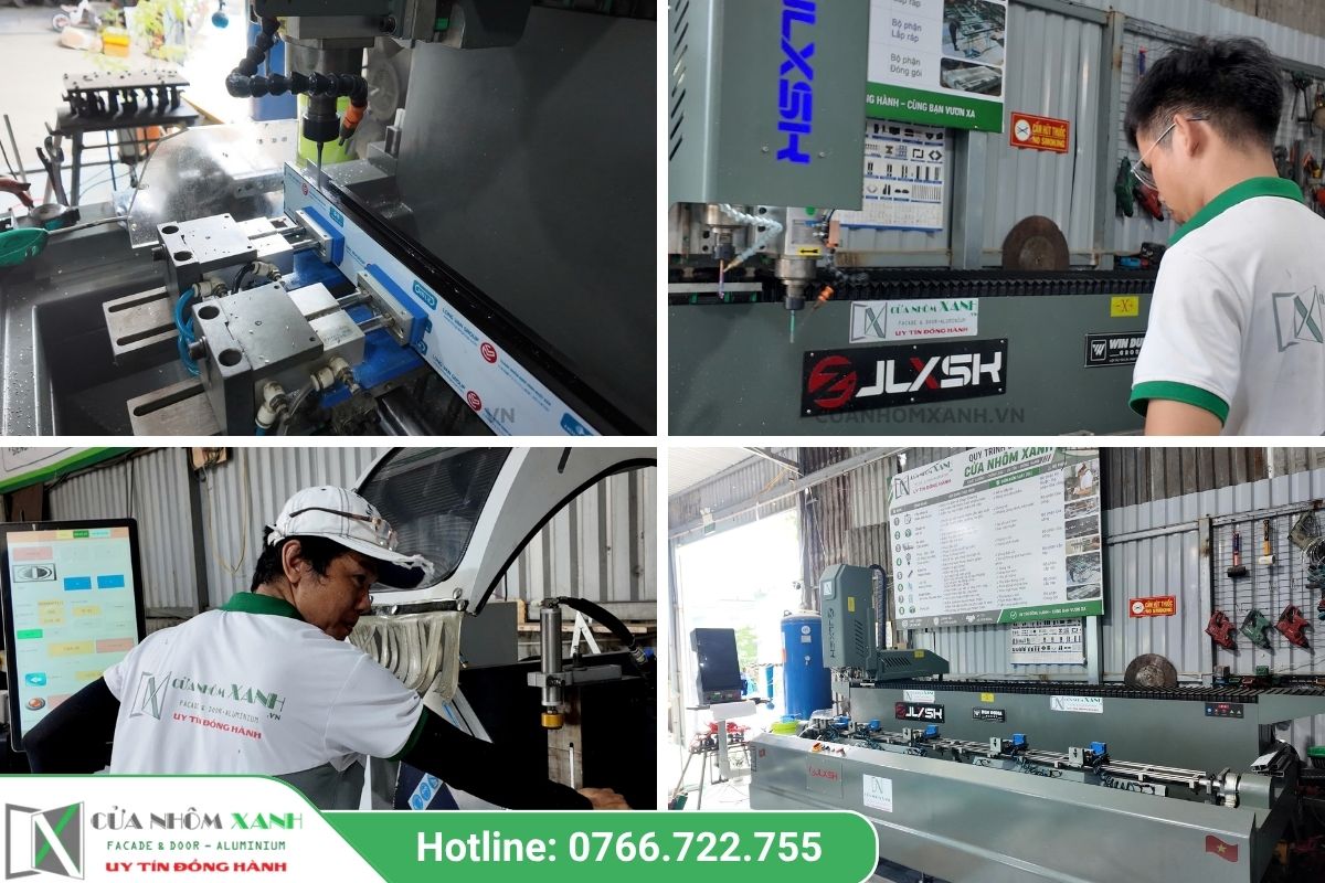 Cửa Nhôm Xanh đầu tư hệ thống máy móc phục vụ gia công cửa nhôm kính