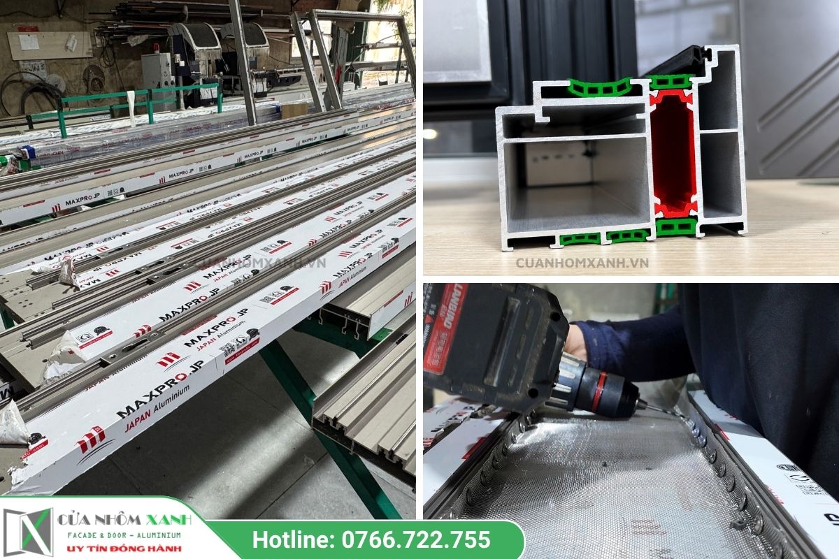 Các thành phần cơ bản trong cấu tạo cửa nhôm hệ