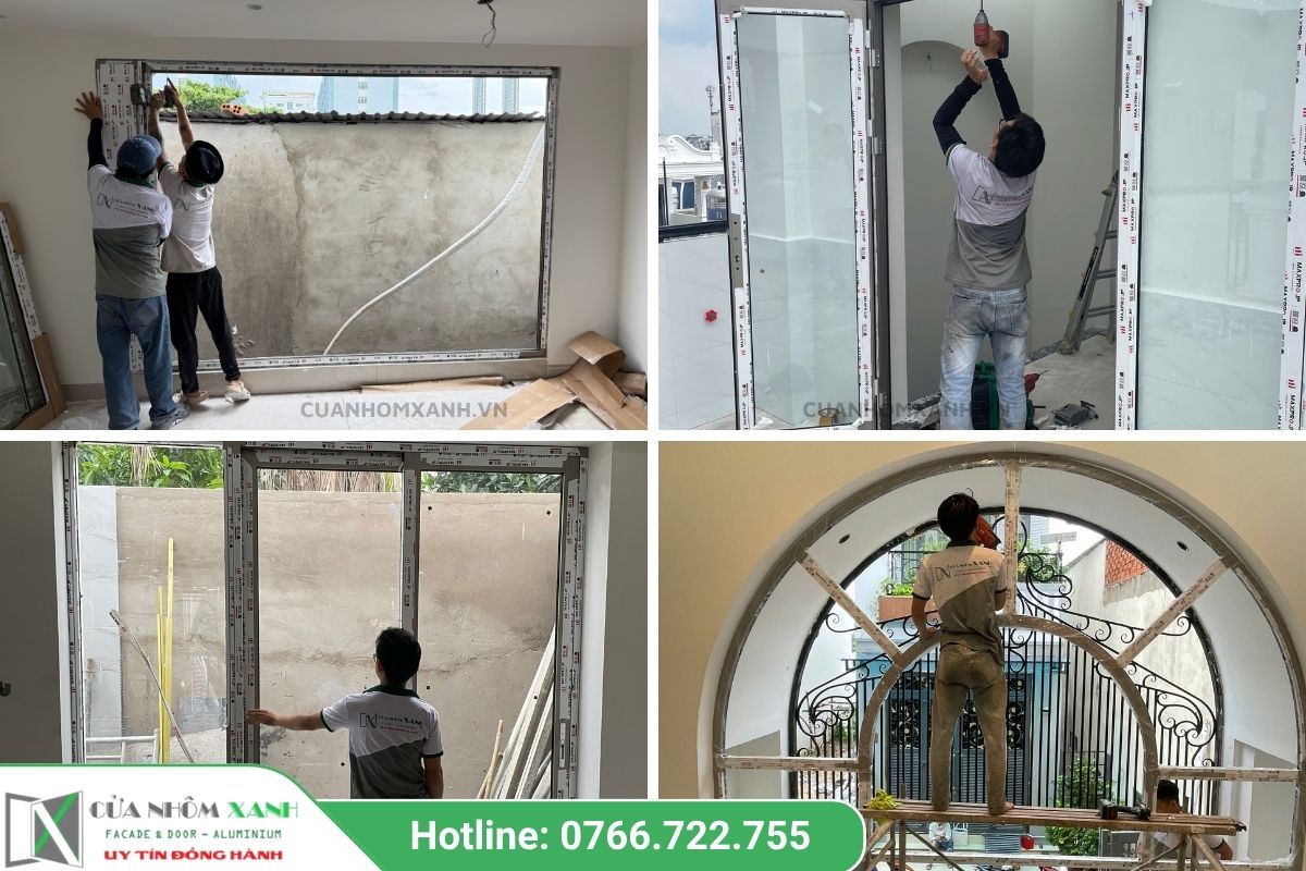 Quy trình thi công cửa nhôm Maxpro tại Cửa Nhôm Xanh