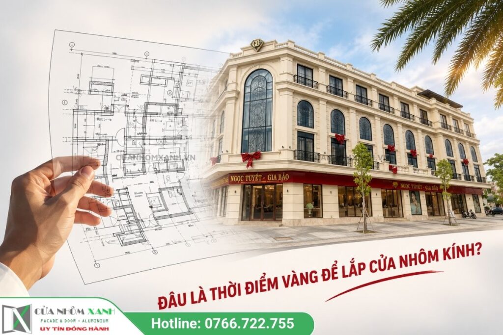 Thời điểm vàng để lắp cửa nhôm kính: đo, sản xuất và lắp theo tiến độ xây nhà
