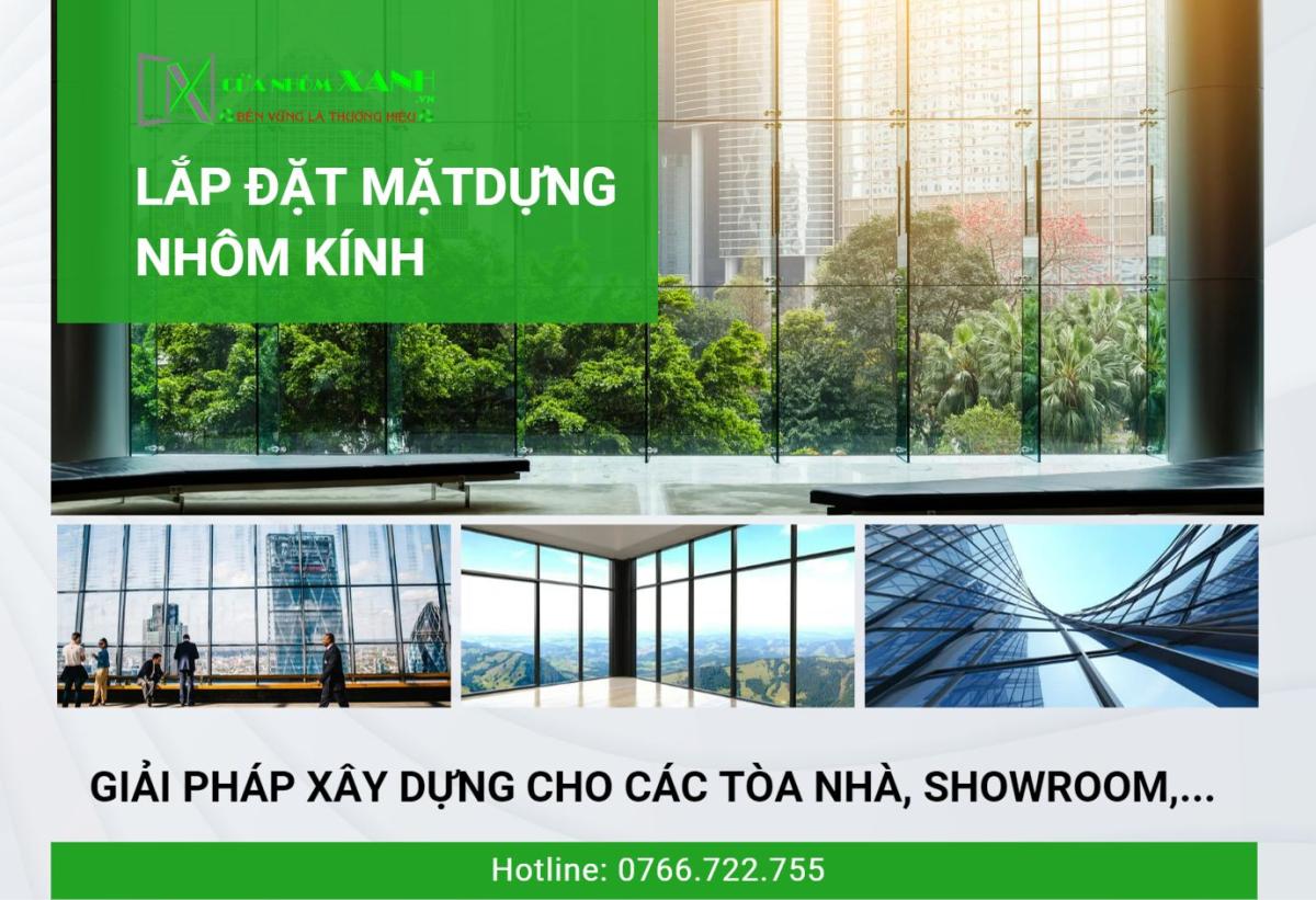 lắp đặt mặt dựng nhôm kính an toàn