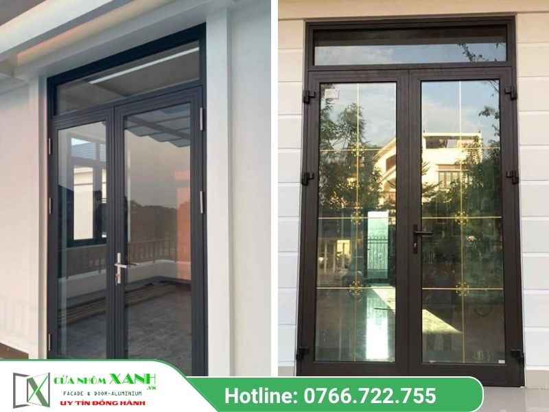 Mẫu cửa đi 2 cánh nhôm Xingfa Class A hiện đại cho biệt thự Mẫu cửa đi 2 cánh nhôm Xingfa Class A hiện đại cho biệt thự